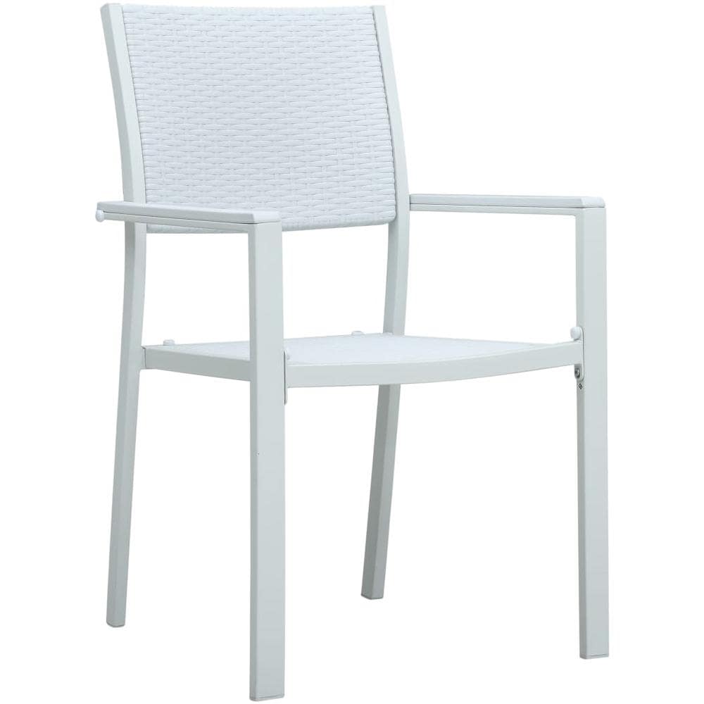 Sedie Da Giardino 4 Pz Bianche In Plastica Stile Rattan - Foto 2