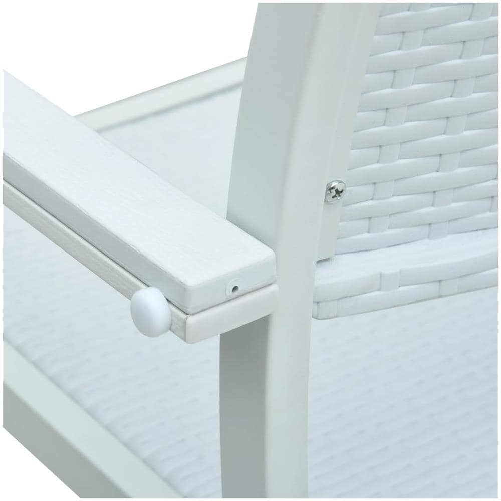 VIDAXL Sedie Da Giardino Pz Bianche In Plastica Stile Rattan