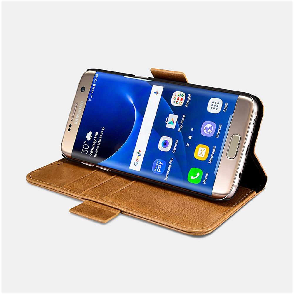 Caso 2 Di Lusso In Pelle Silmarillion 1in Brown Samsung Galaxy S7 Bordo - Foto 3