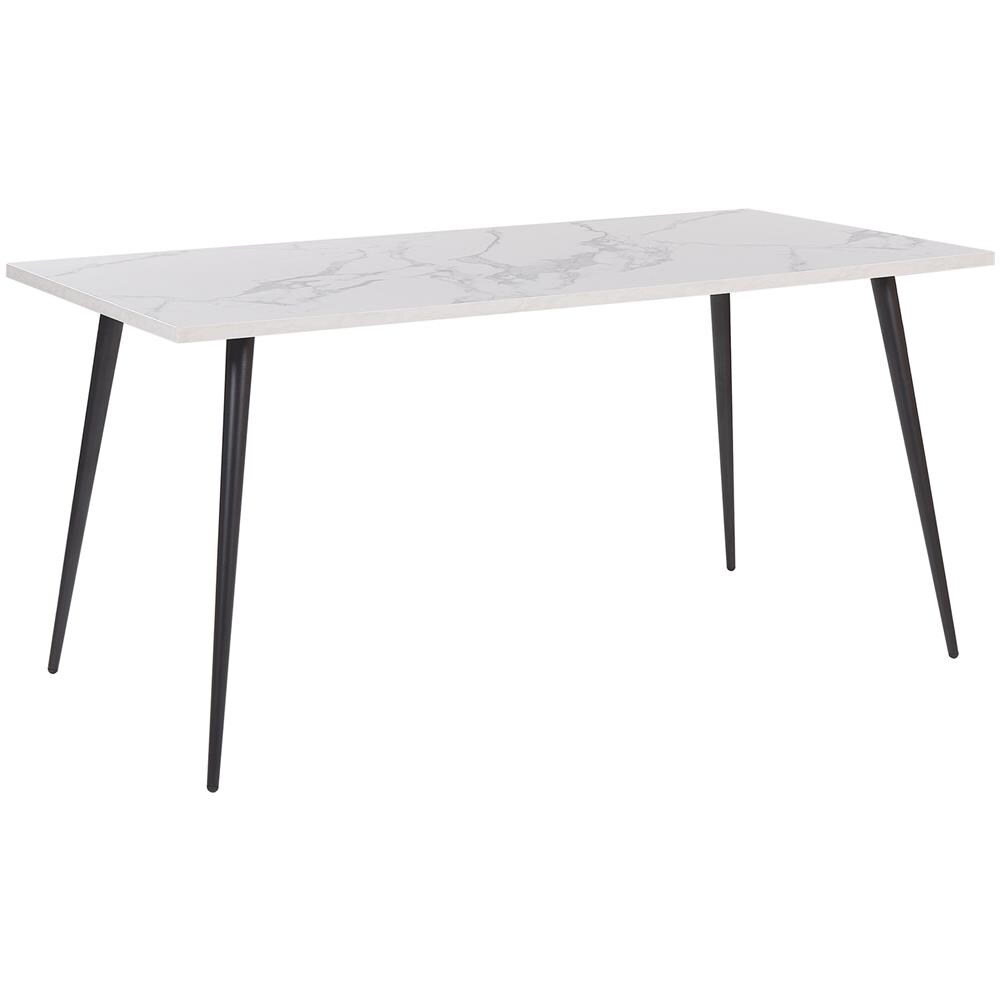 Tavolo Da Pranzo Effetto Marmo Bianco E Nero 160 X 80 Cm Santiago - Foto 1