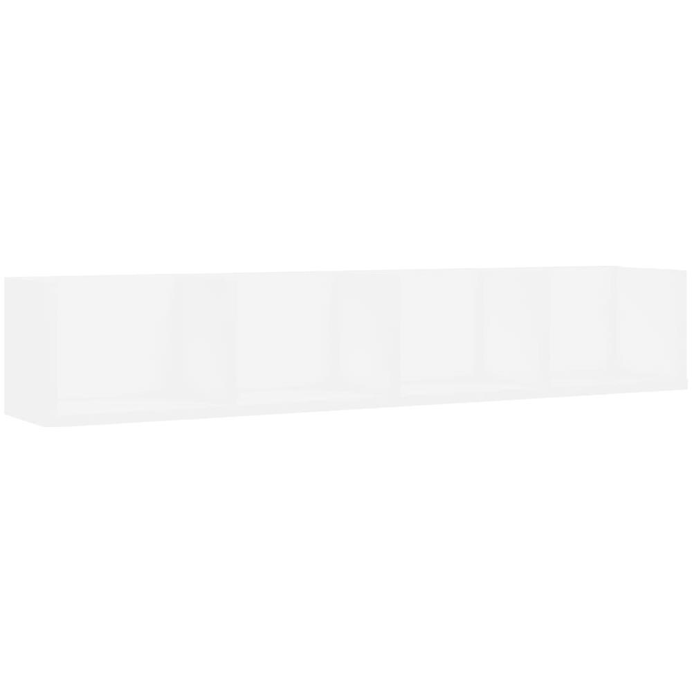 Scaffale Porta CD a Parete Bianco 100x18x18 cm in Multistrato - Foto 1