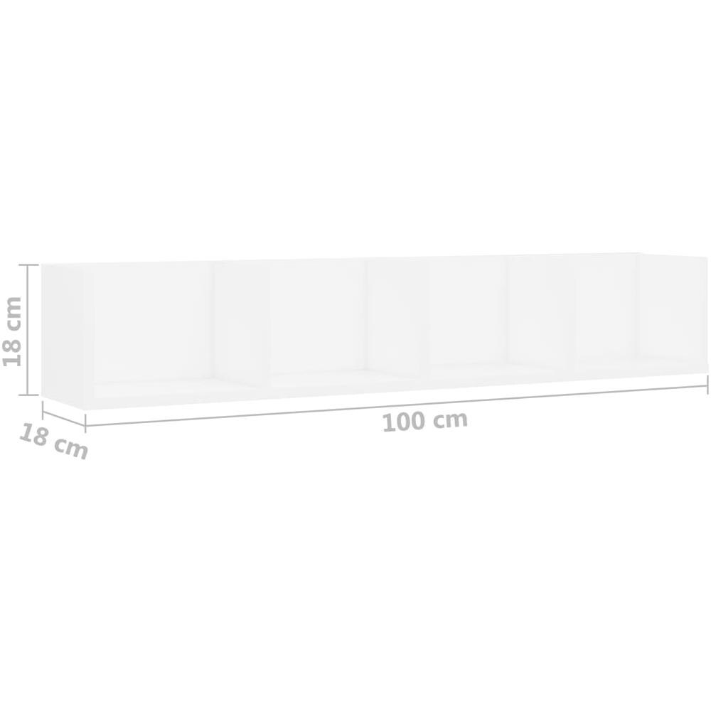 Scaffale Porta CD a Parete Bianco 100x18x18 cm in Multistrato - Foto 12