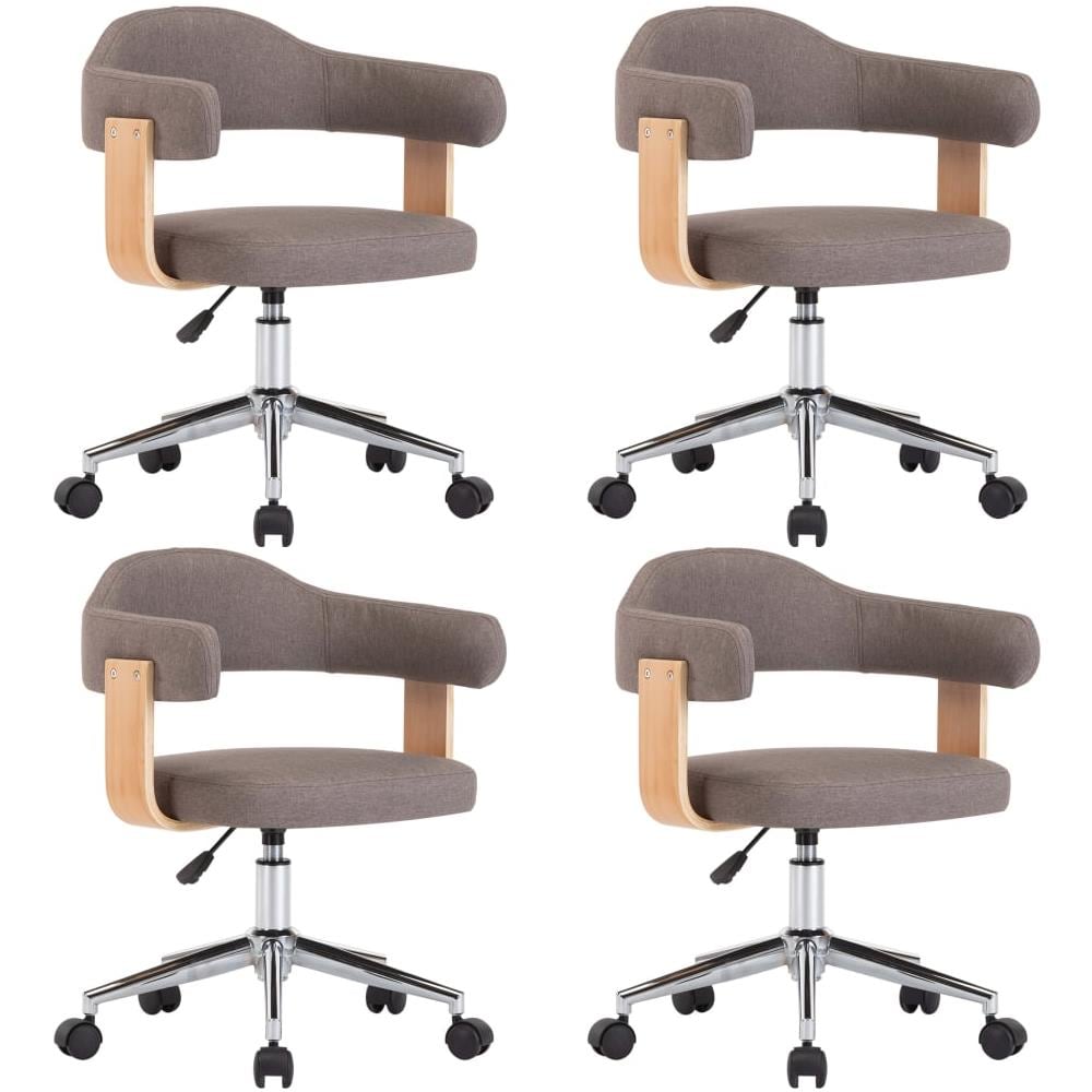 Sedie da Pranzo Girevoli 4 pz Grigio Talpa in Legno e Tessuto - Foto 2