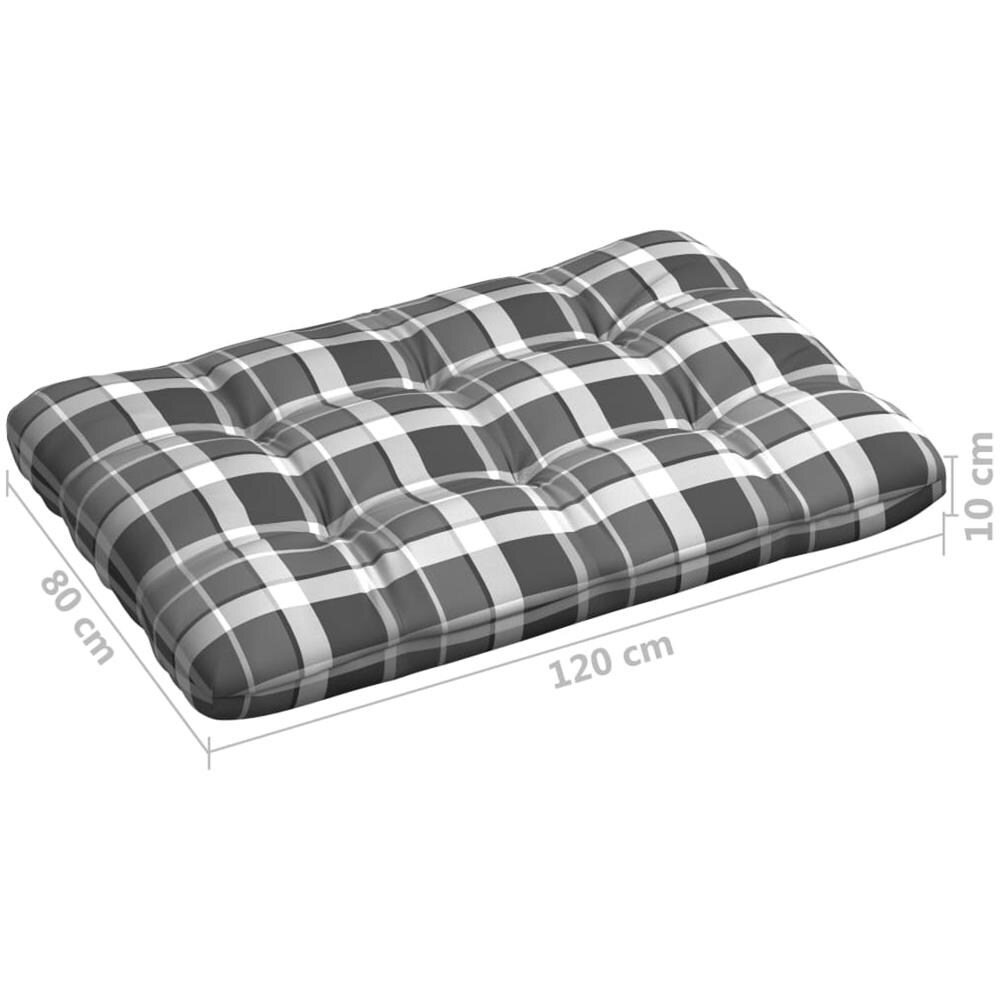 Cuscini per Divano Pallet 7 pz Grigio Motivo a Quadri - Foto 9