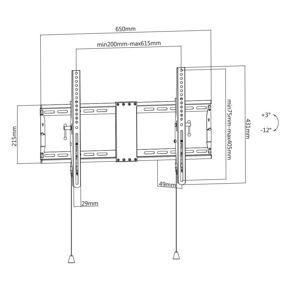 Office, Pieghevole Inclinabile Per Carichi Pesanti, 37 ""-80"", 70 Kg, 200x200-600x4 - Foto 9