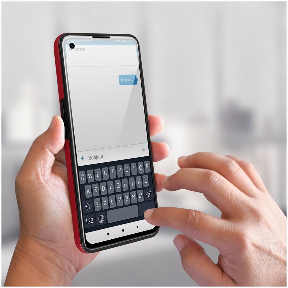 Cover Oppo Reno 5 5g E Find X3 Lite Retro Rigido E Fronte Flessibile - Rossa - Foto 2