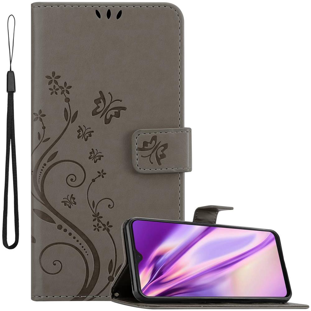 Cadorabo Custodia Compatibile Con Samsung Galaxy M21 / M30s In Grigio Fiore - Coperchio Protettivo In Design Floreale Con Chiusura Magnetica, Funzione Stand E Slot Per Carte - Foto 1