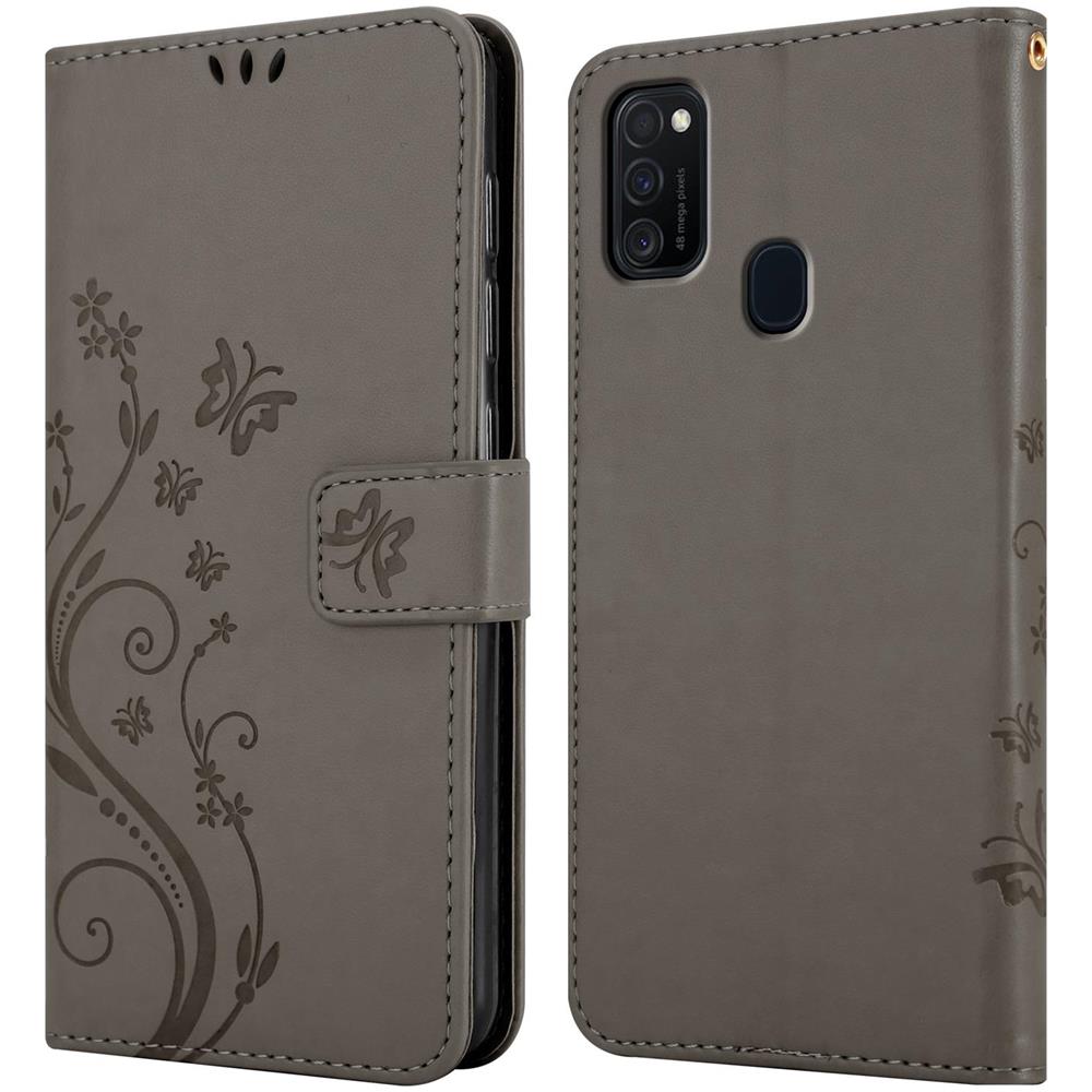 Cadorabo Custodia Compatibile Con Samsung Galaxy M21 / M30s In Grigio Fiore - Coperchio Protettivo In Design Floreale Con Chiusura Magnetica, Funzione Stand E Slot Per Carte - Foto 8