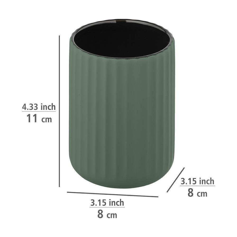 Portaspazzolino Belluno, Ceramica, Verde, Ø 8 Cm, - Foto 2