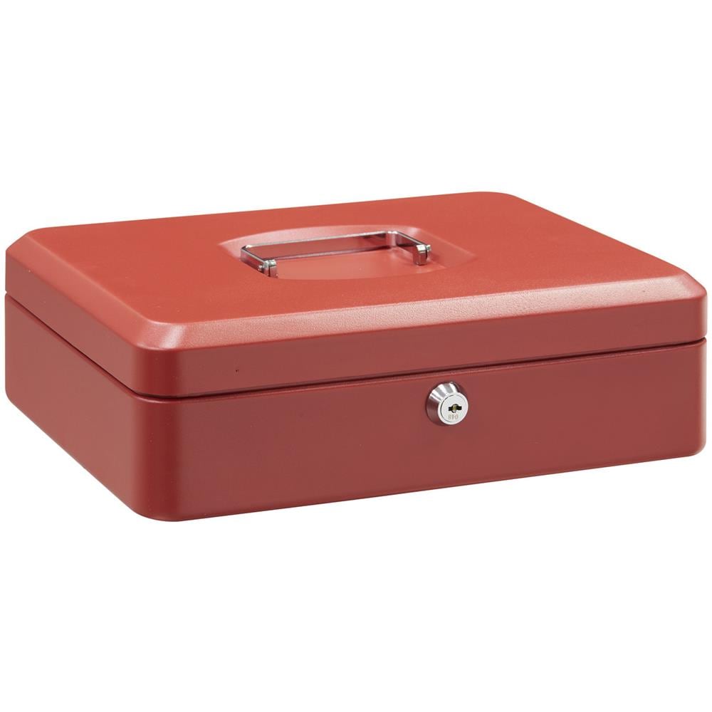 Elegant C9244 Cassetta Di Sicurezza Con Chiave Per Contare E Trasportare Denaro | Cassetta Portavalori In Acciaio Con Vassoio Portamonete | Cassaforte Portatile De 30 Cm Di Larghezza | Rossa - Foto 1