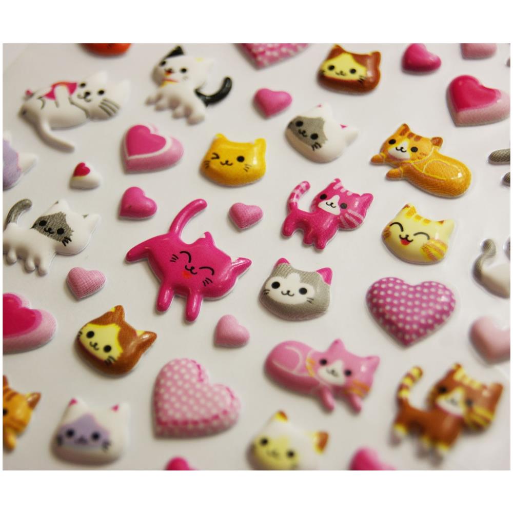 Adesivi Riposizionabili - Schiuma - Gatti Rosa - Foto 1