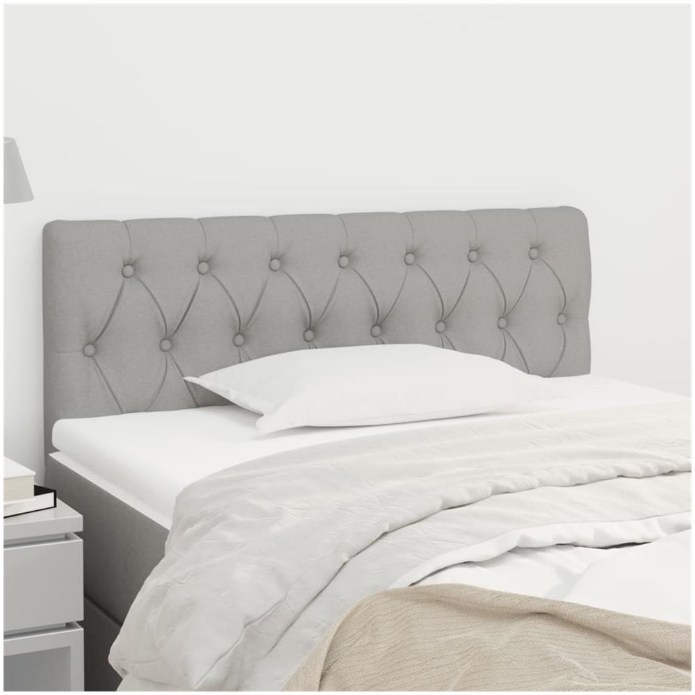 Testiera Grigio Chiaro 90x7x78/88 Cm In Tessuto - Foto 1