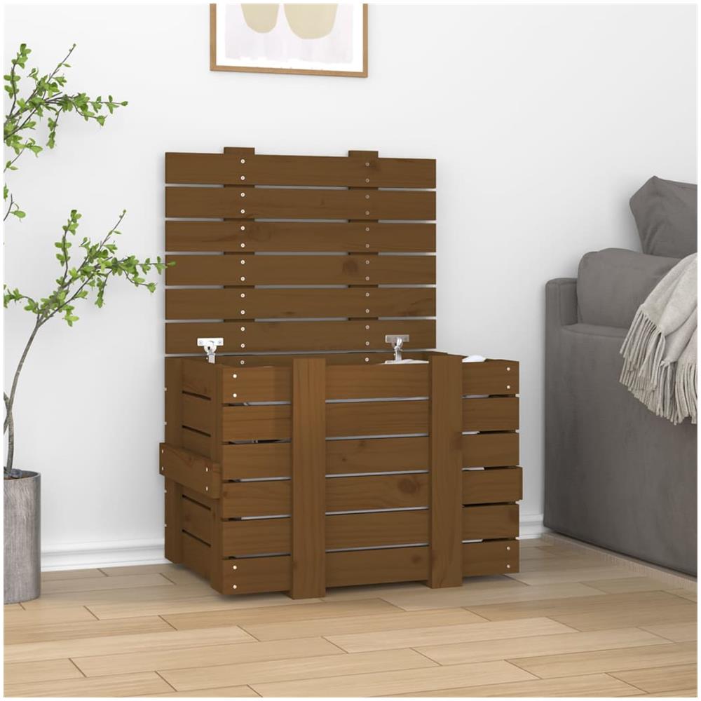 Contenitore Portaoggetti Miele 58x40,5x42cm Legno Massello Pino - Foto 1