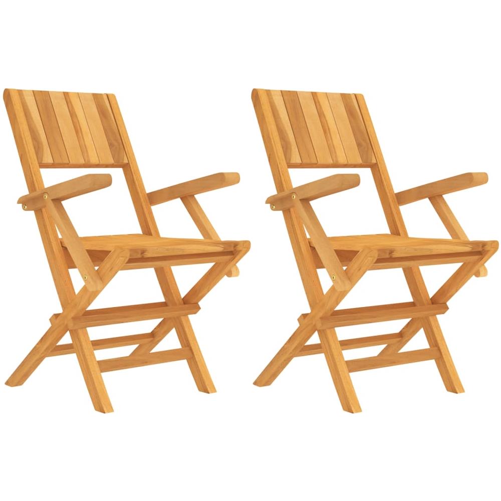 Sedie Da Giardino Pieghevoli 2pz 55x61x90cm Legno Massello Teak - Foto 1