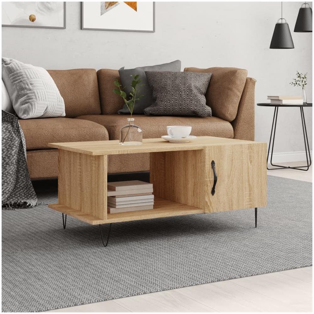 Tavolino Da Salotto Rovere Sonoma 90x50x40 Cm Legno Multistrato - Foto 1