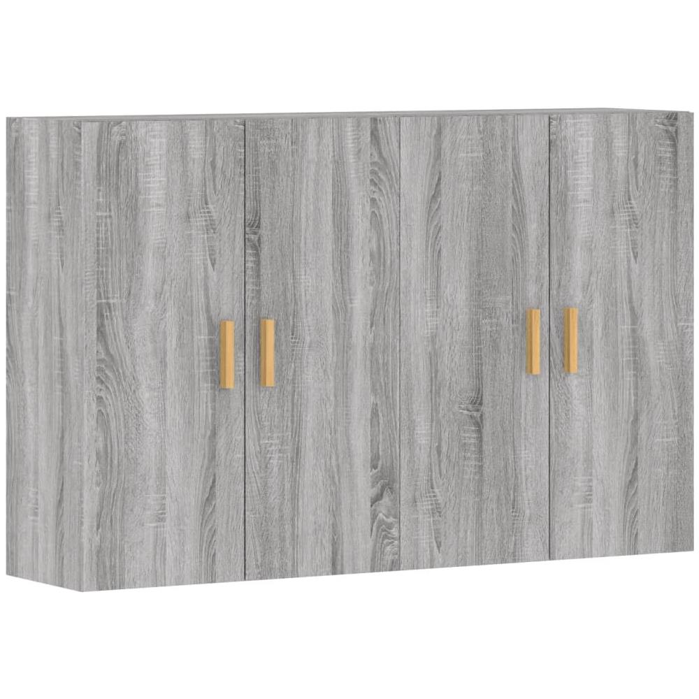 Armadietti A Parete 2 Pz Grigio Sonoma In Legno Multistrato - Foto 2