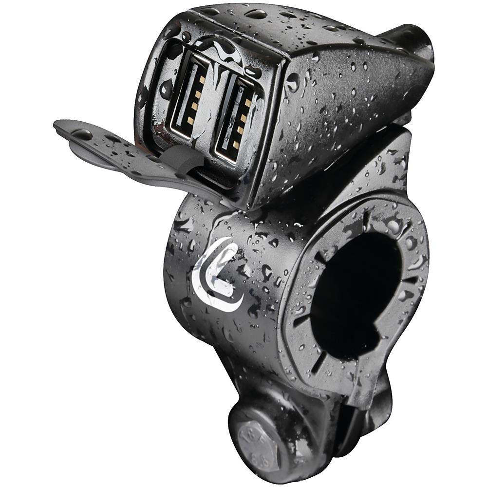 Usb-fix Trek, Doppio Caricatore Usb Resistente All?acqua, Fissaggio A Manubrio - Ultra Fast Charge - 5400 Ma - 12/24v - Foto 2