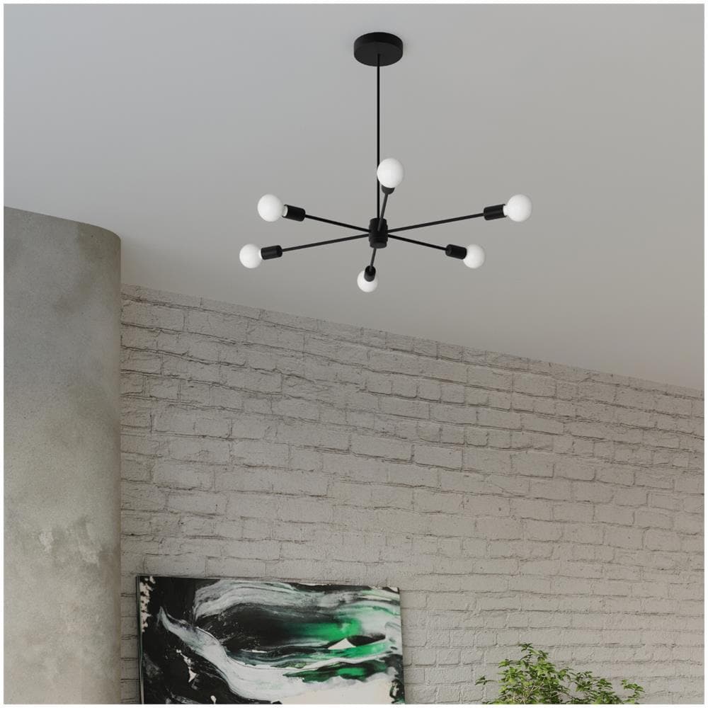 Sollux Lighting Lampadario Lango 5 Nero Sl.1022 - Moderno Lampadari Nero 46x66x66 Cm - Foto 7
