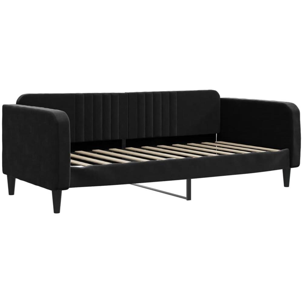 Letto Da Giorno Nero 90x200 Cm In Velluto - Foto 1