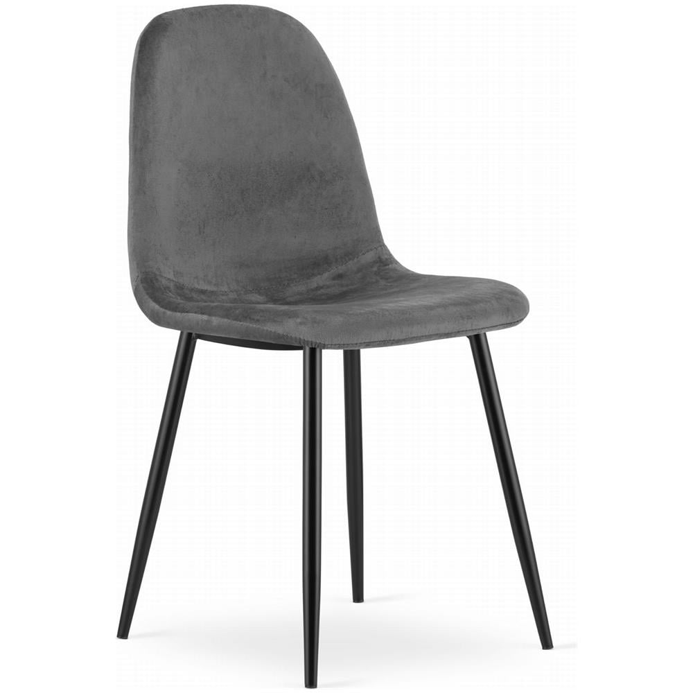 Sedia COMO in velluto grigio scuro, design ergonomico x2 - Foto 2