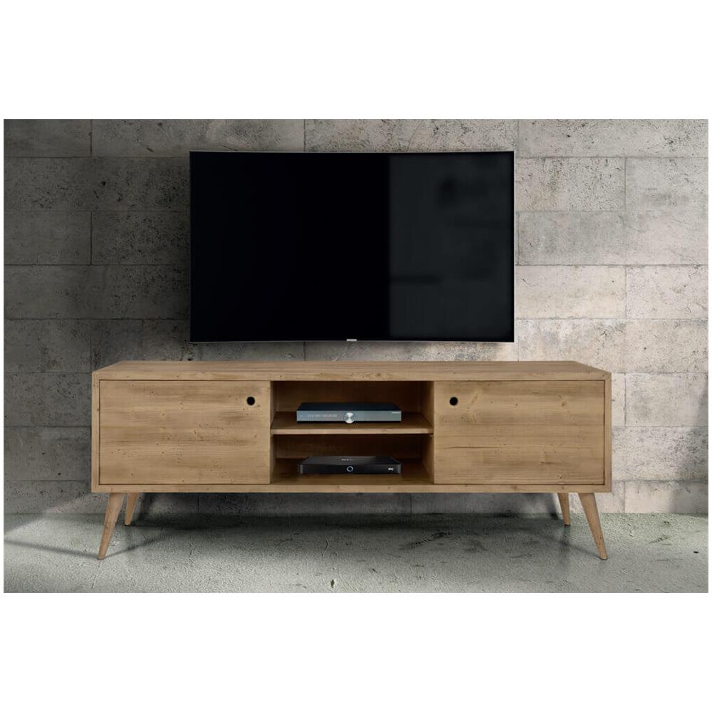 Brody - Mobile Porta Tv Moderno In Abete Spazzolato Naturale - Foto 3