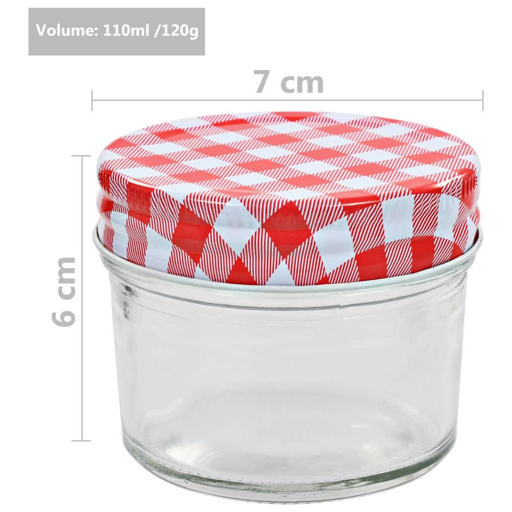 Vasi Marmellata In Vetro Coperchio Bianco E Rosso 48 Pz 110 Ml - Foto 6