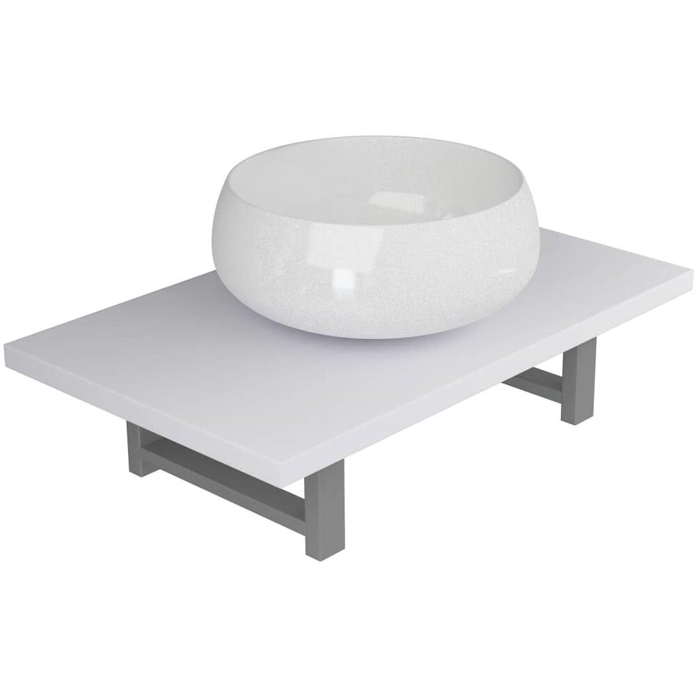 Set Mobili Da Bagno 2 Pz Ceramica Bianco - Foto 1