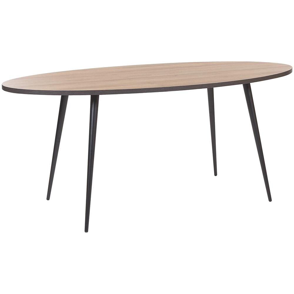 Tavolo Da Pranzo Ovale In Legno Scuro E Nero 180 X 90 Cm Ottawa - Foto 1