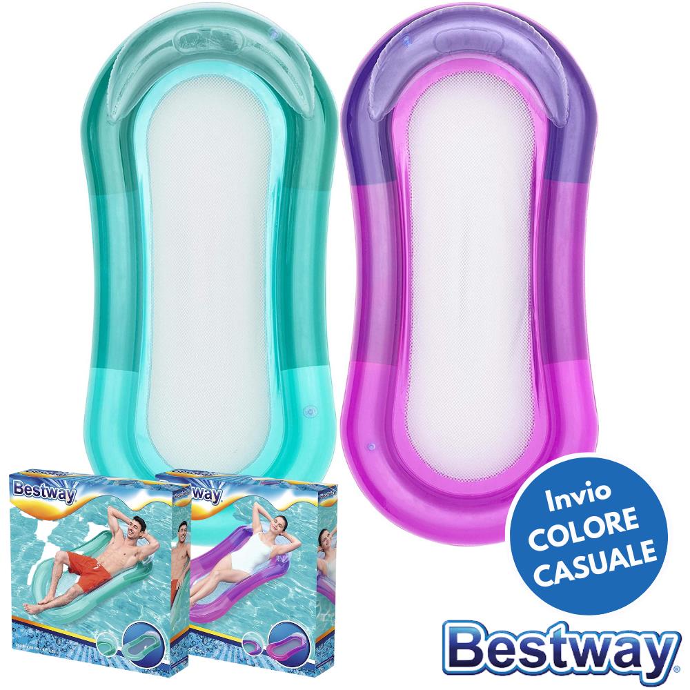 Amaca Materassino Gonfiabile Relax Mare Piscina Fondo A Rete 2 Colori Bestway - Foto 2