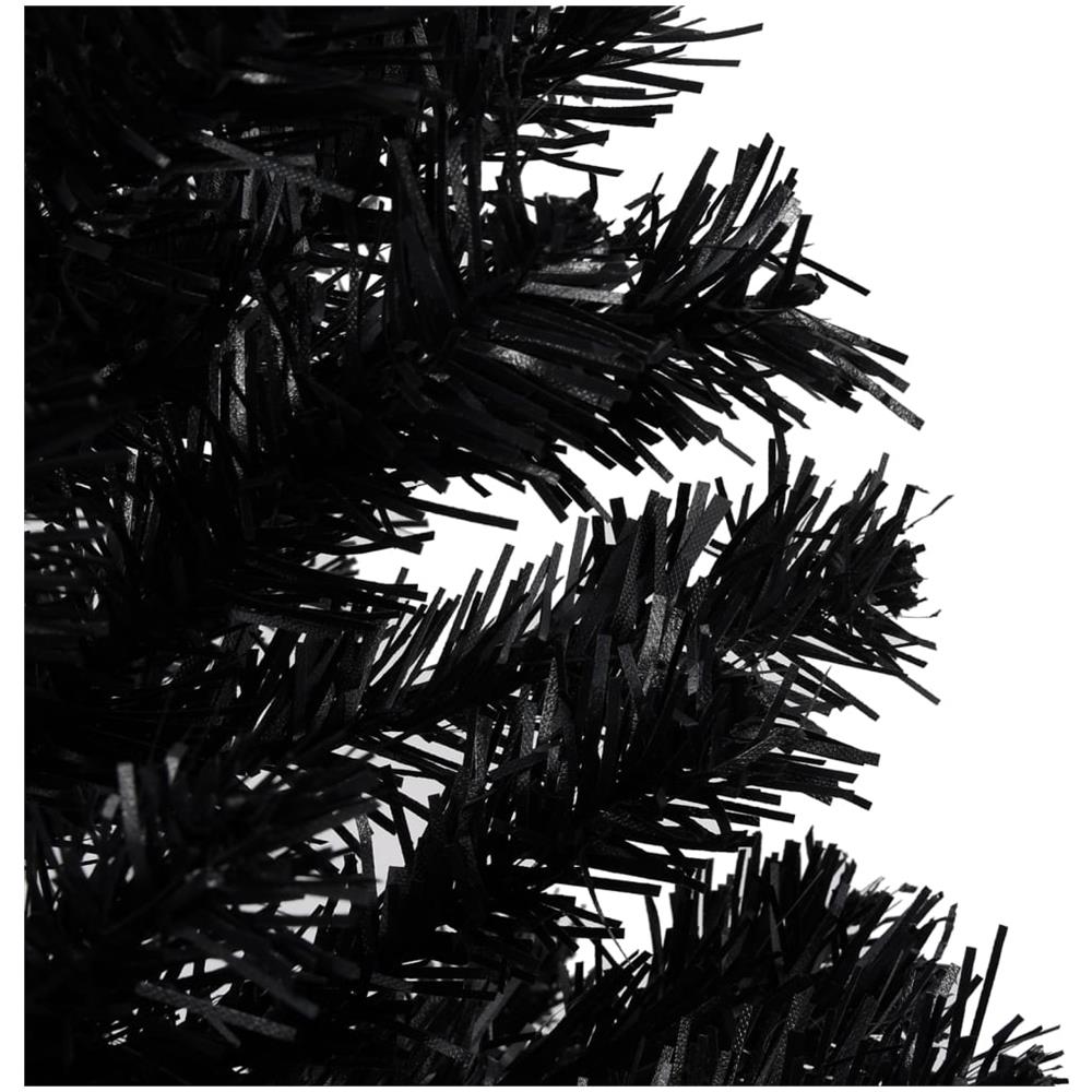 Set Albero Natale Artificiale con LED e Palline Nero 210 cm PVC - Foto 2