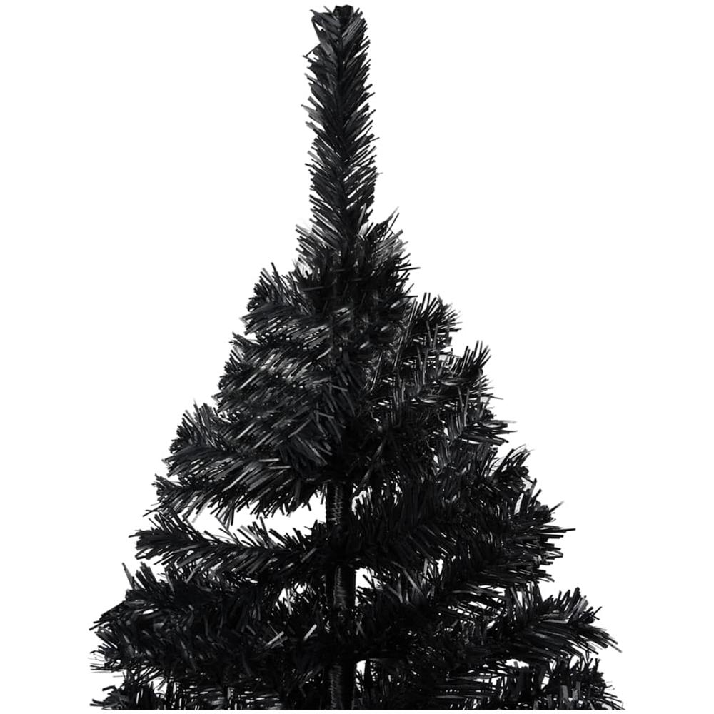 Set Albero Natale Artificiale con LED e Palline Nero 210 cm PVC - Foto 3