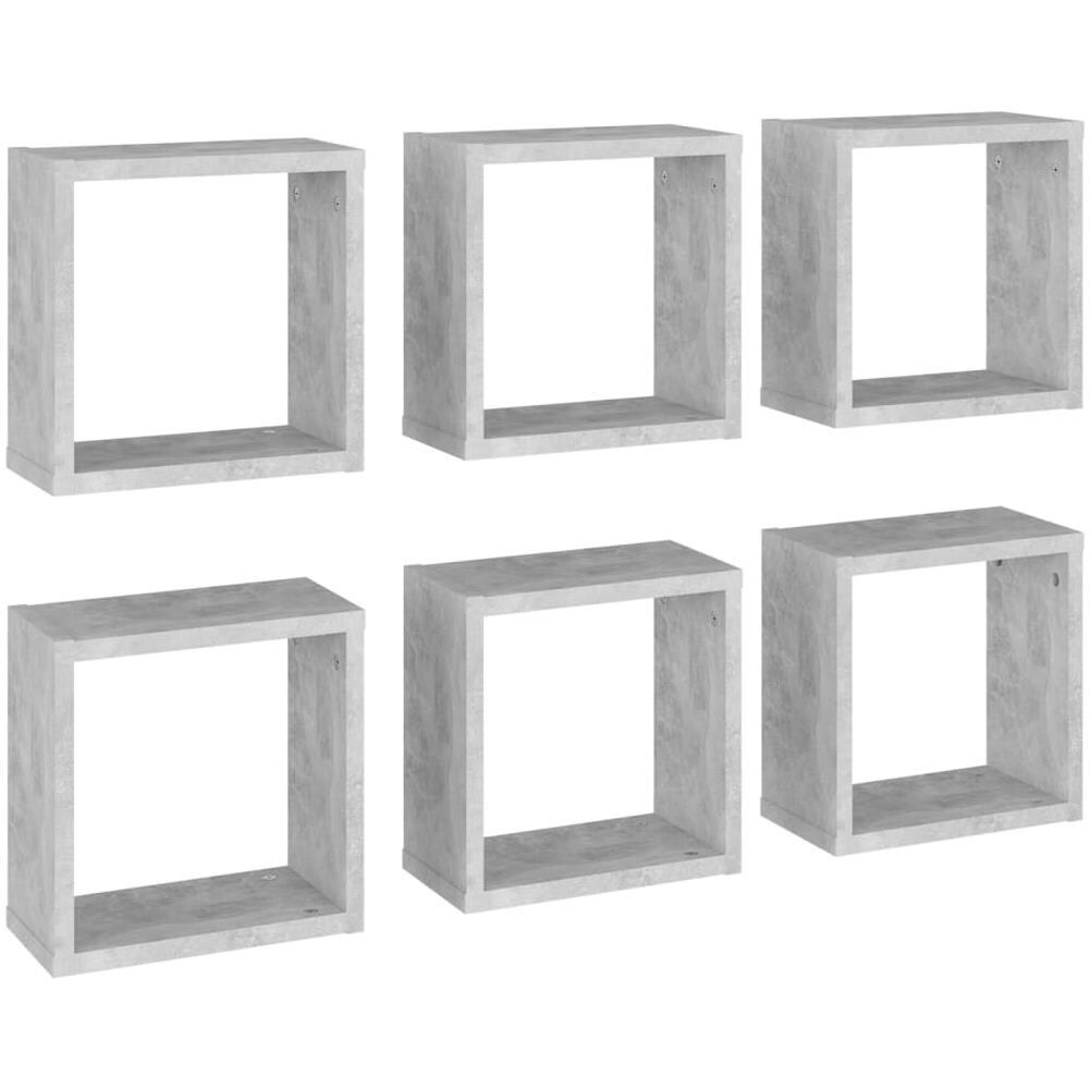 Mensole Parete a Cubo 6 pz Grigio Cemento 30x15x30 cm - Foto 2