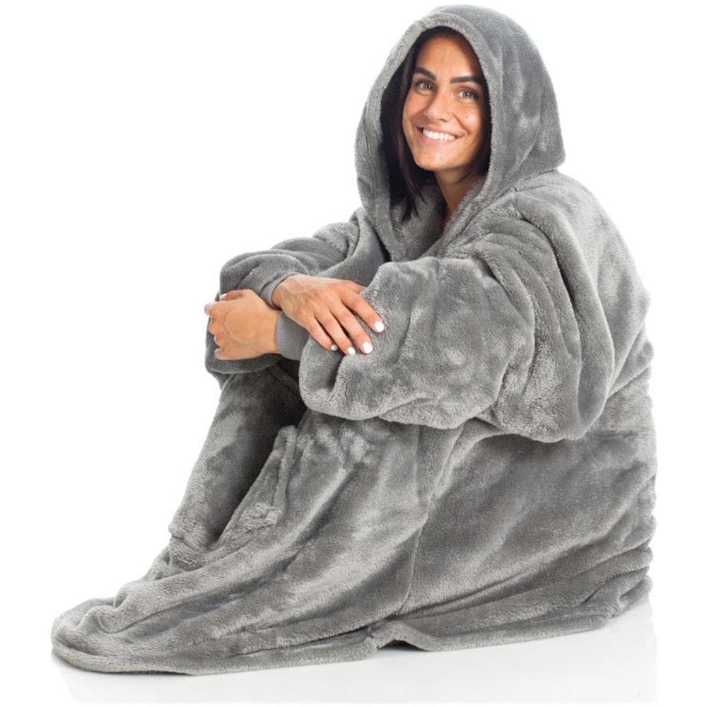 Coperta Con Cappuccio Indossabile, 95x95 Cm Grigio - Foto 6