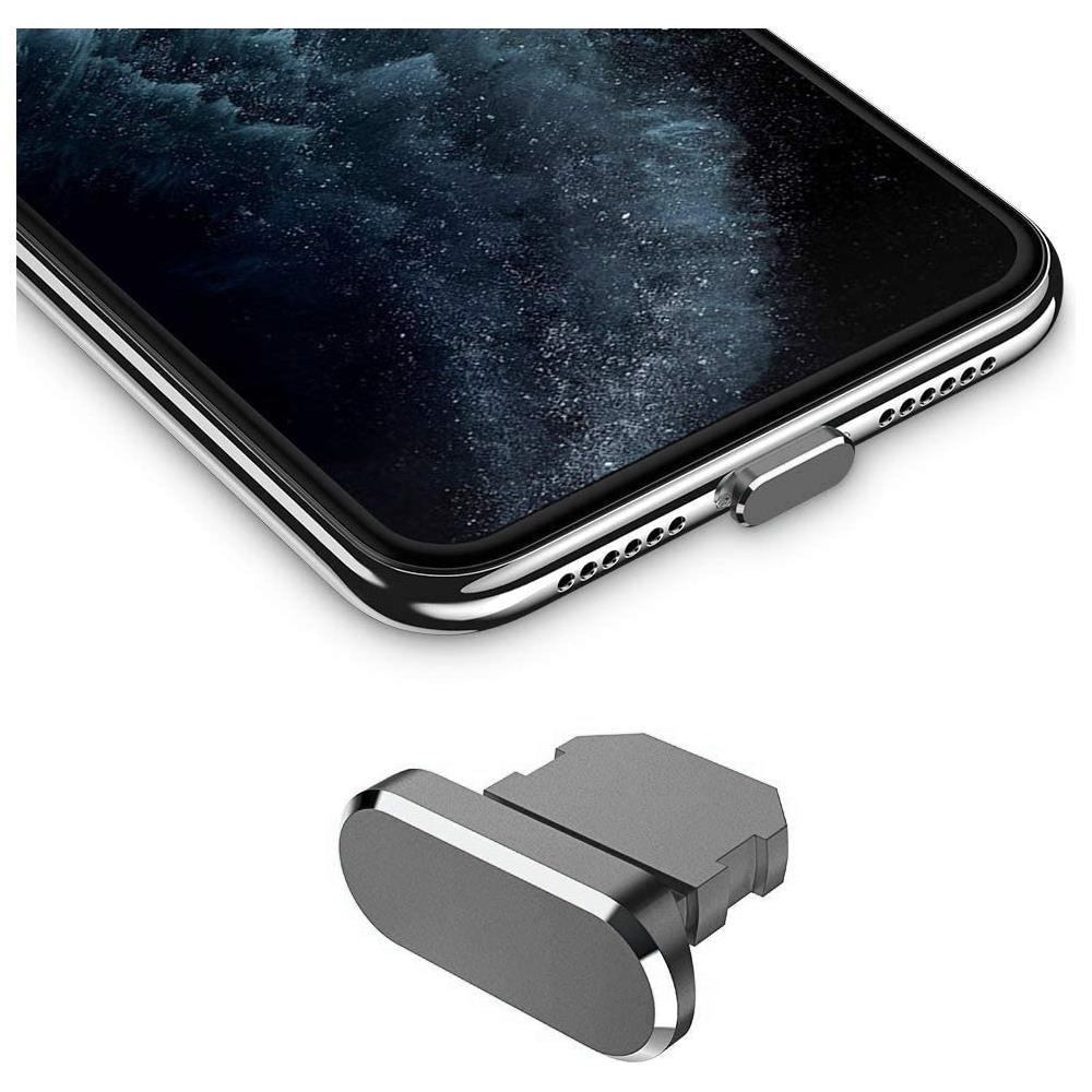 Cappuccio Protettivo Compatibile Con Apple Iphone In Grigio - Spina Di Protezione Dalla Polvere Spina Per La Porta Di Ricarica Antipolvere - Foto 1