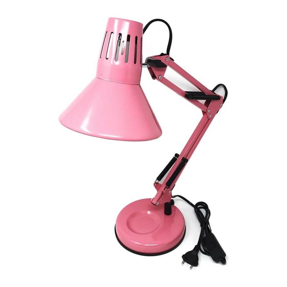 Lumetto Da Tavolo Scrivania Lume Braccio Snodabile Morsetto Lampada Rosa - Foto 1