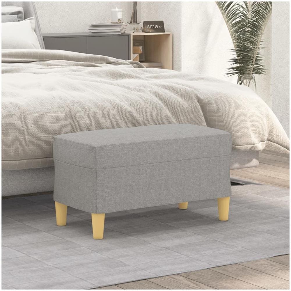 Panca Grigio Chiaro 70x35x41 Cm In Tessuto - Foto 1
