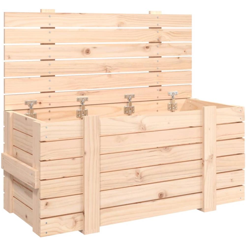 Contenitore Portaoggetti 91x40,5x42 Cm Legno Massello Di Pino - Foto 2