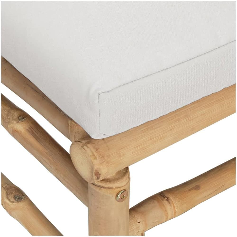 Set Salotto Da Giardino 8pz Con Cuscini Grigio Chiaro Bambù - Foto 9