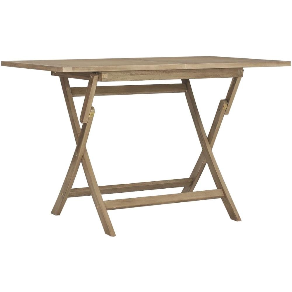 Tavolo Da Giardino Pieghevole Grigio120x70x75 Cm Massello Teak - Foto 2