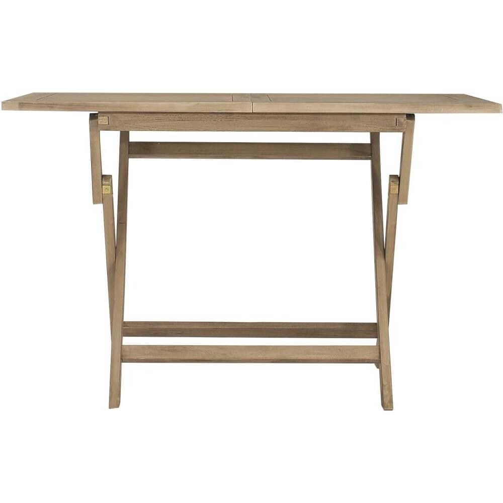 Tavolo Da Giardino Pieghevole Grigio120x70x75 Cm Massello Teak - Foto 3
