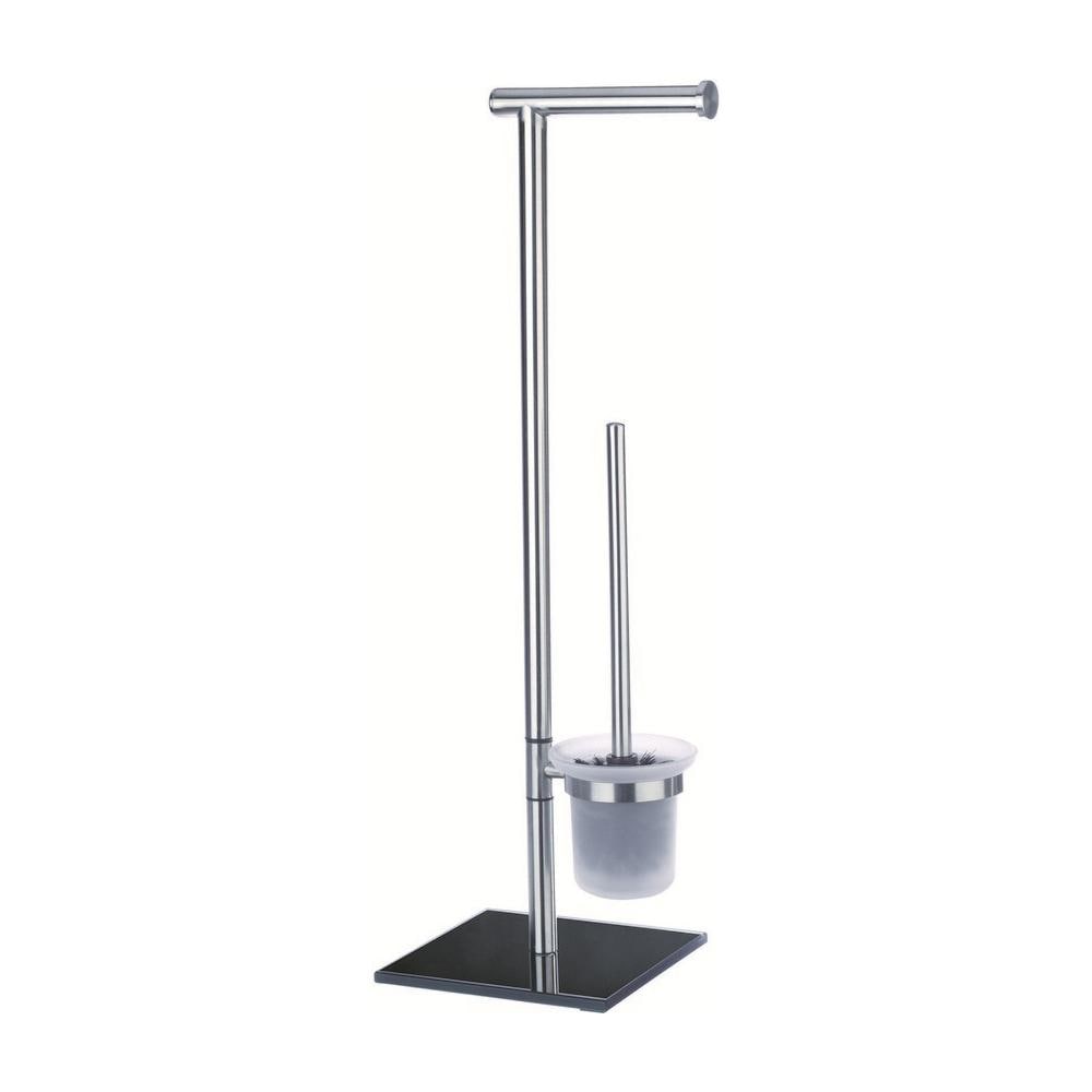 Piantana In Acciaio Inox Con Base In Vetro, 23,5x20xh. 69 Cm - Foto 1