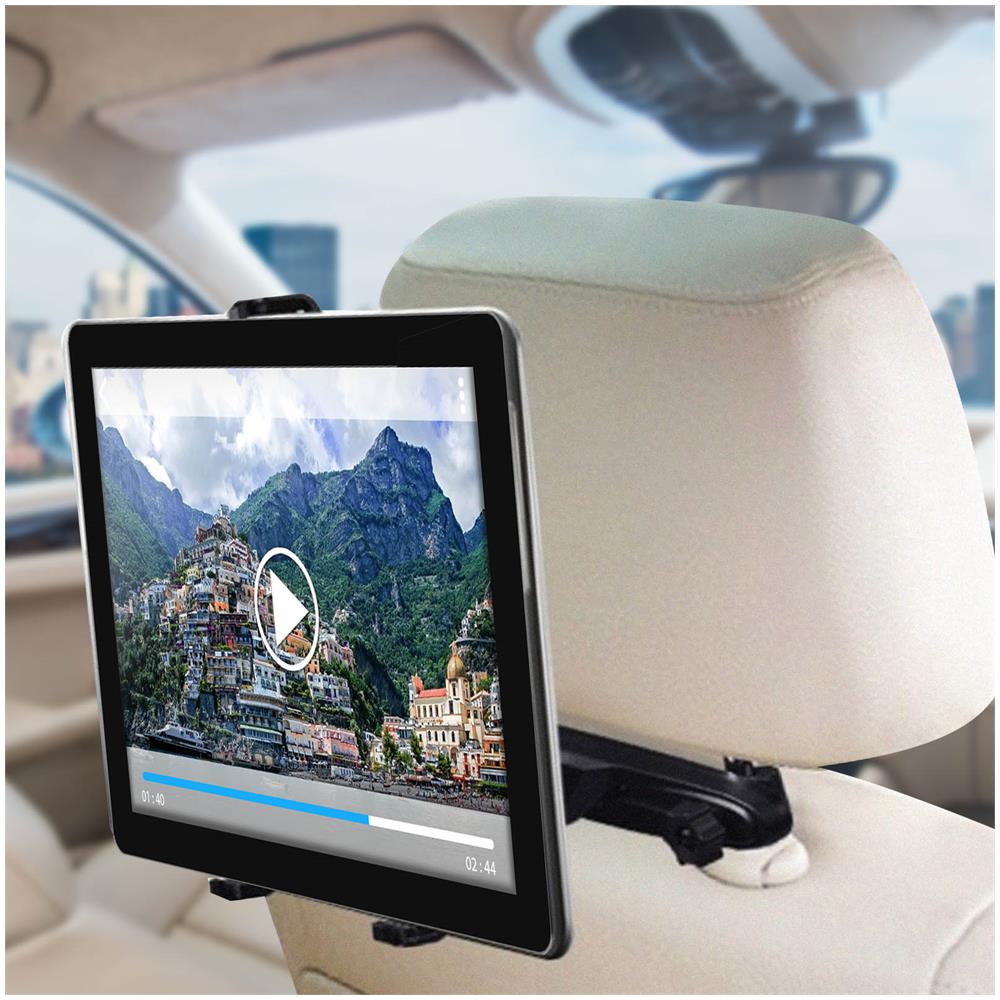 Supporto Auto Tablet 90 A 170 Mm Fissaggio Poggiatesta Rotante Nero - Foto 2