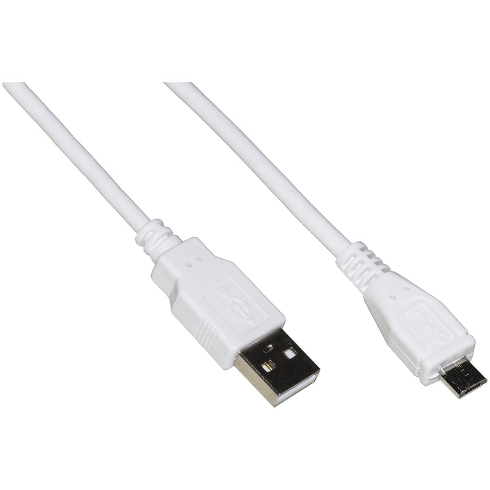 Cavo Micro Usb 2.0 Bianco Mt 1 In Rame Per Ricarica Veloce E Scambio Dati - Foto 1