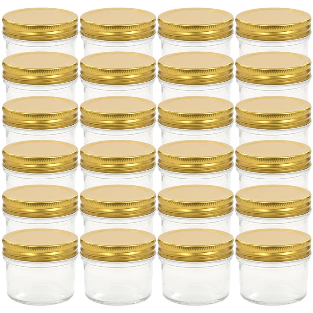 Vaso Per Marmellata In Vetro Coperchio Oro 24 Pz 110 Ml - Foto 2