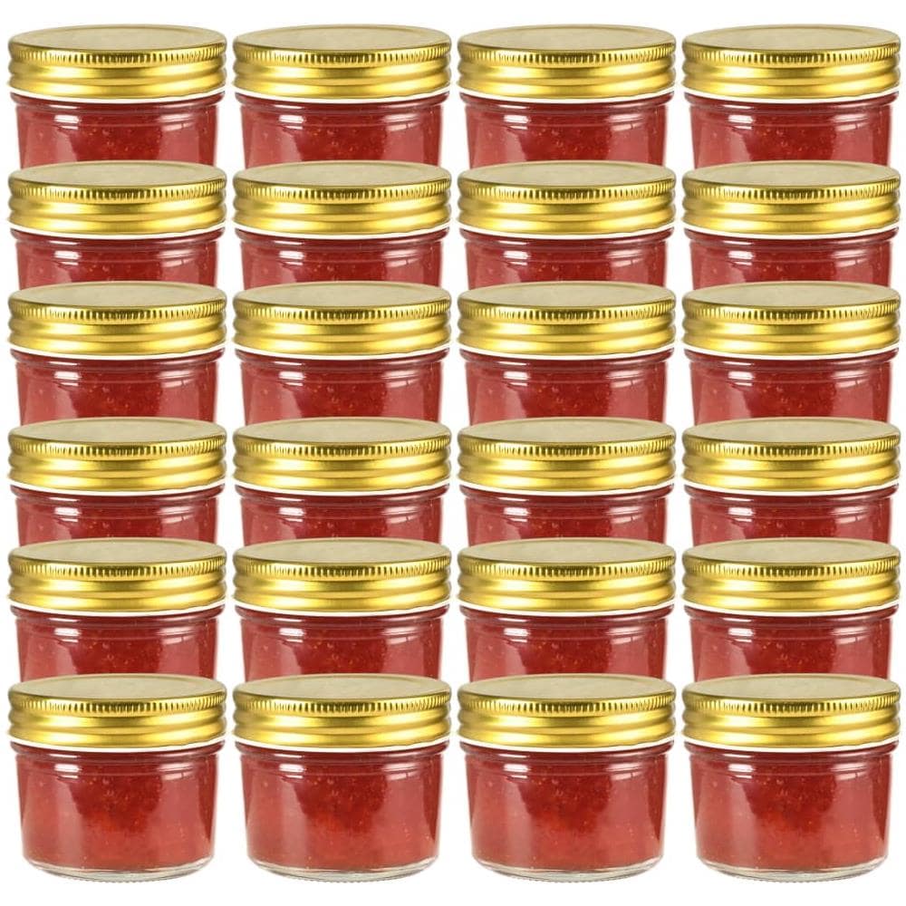 Vaso Per Marmellata In Vetro Coperchio Oro 24 Pz 110 Ml - Foto 1