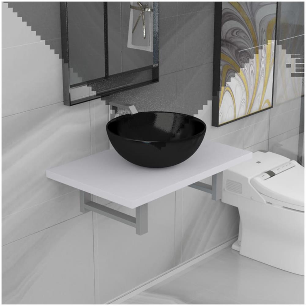 Set Mobili Da Bagno 2 Pz Ceramica Bianco - Foto 1