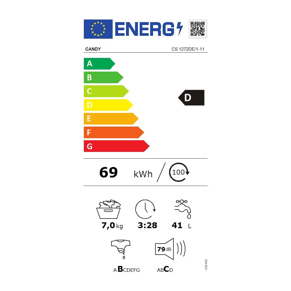 Smart CS 1272DE / 1-11 Lavatrice Caricamento Frontale 7 kg 1200 Giri /min Bianco - Foto 2