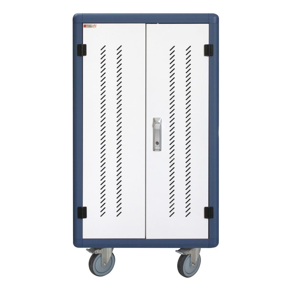 I-CABINET-30DUTY - Carrello Stazione di Ricarica USB Ventilato 30 Notebook /Tablet /Smartphone Bianco /Blu - Foto 2