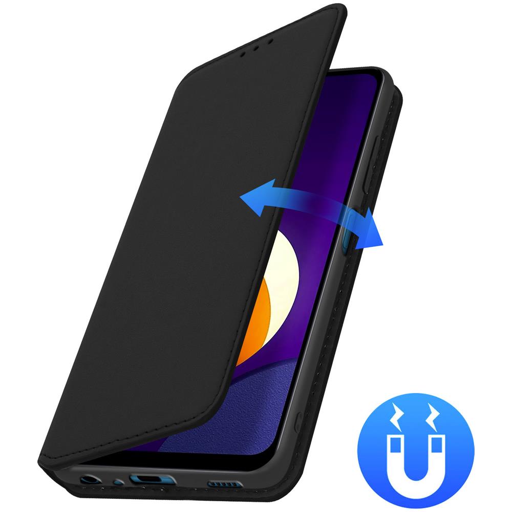 Custodia Folio Samsung Galaxy M12 Portafoglio Funzione Supporto Video Nera - Foto 5