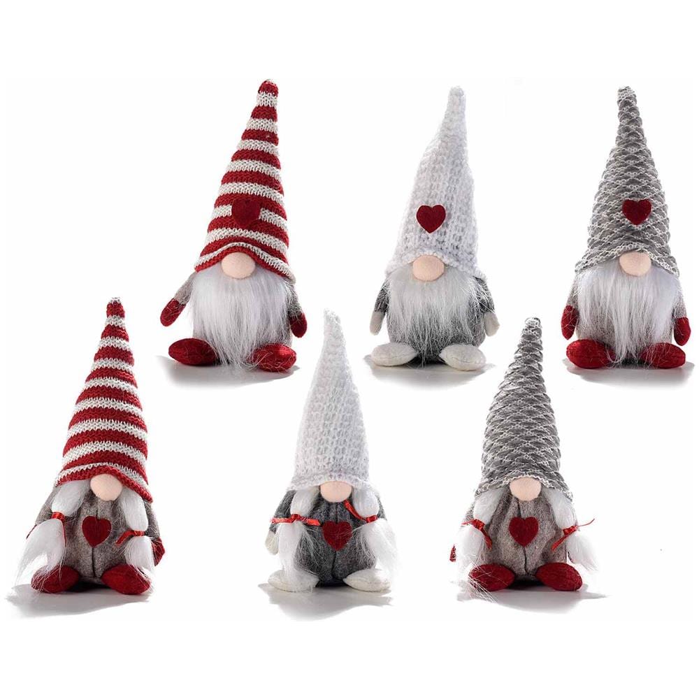 Set 6 Statuine Babbo E Mamma Natale Addobbi Natalizi Per La Casa Idea Regalo Natale - Foto 1